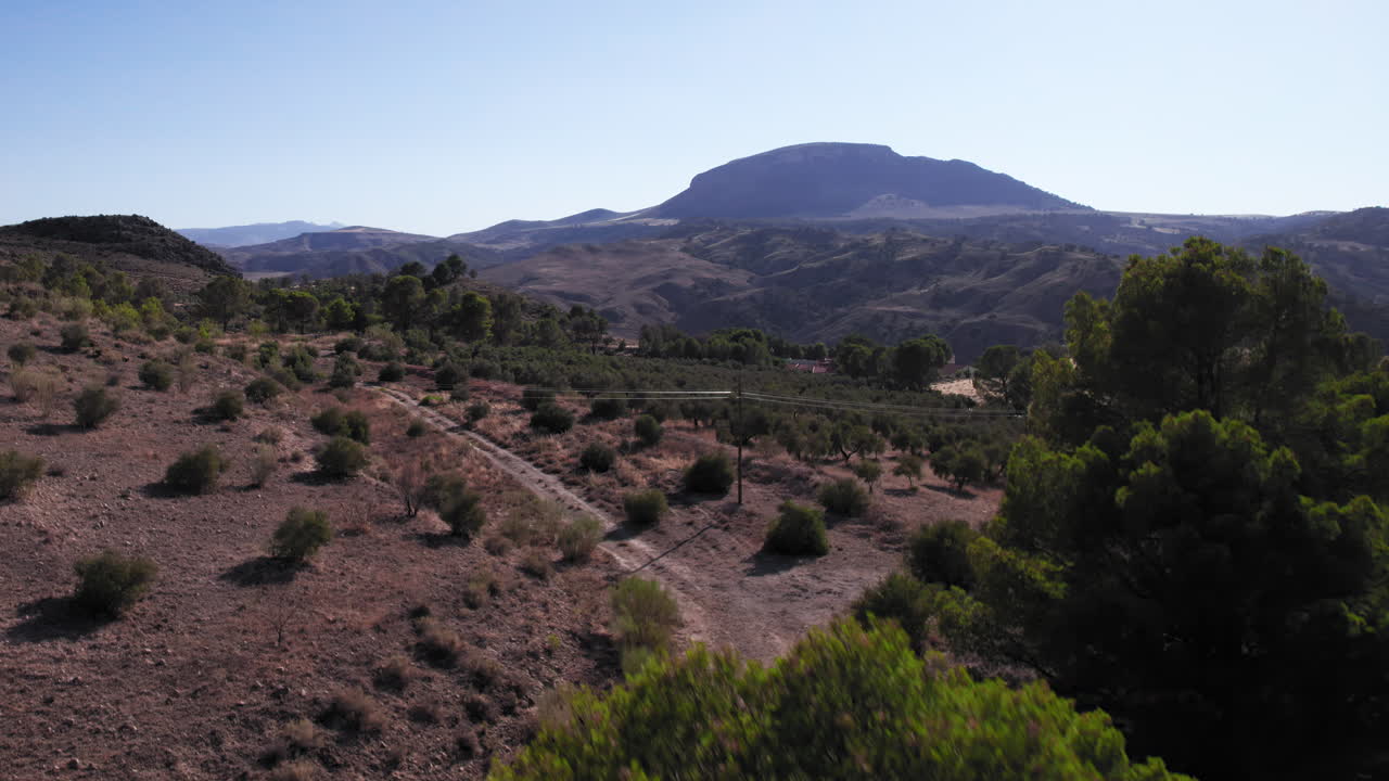 Aerial view near the Gorafe desert, Andalusia, Spain