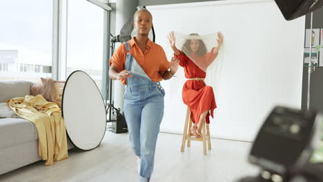 modelo, moda y sesión de fotos con una mujer