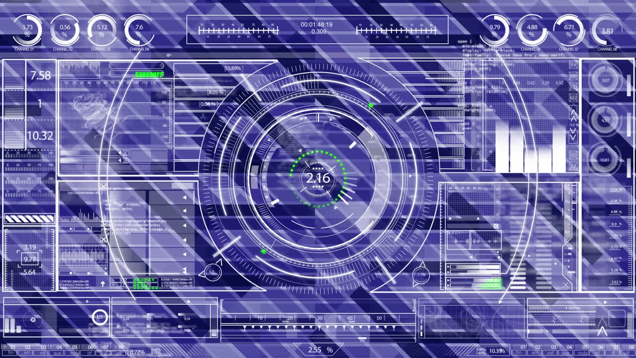 animación del escaneo de alcance y procesamiento digital de datos