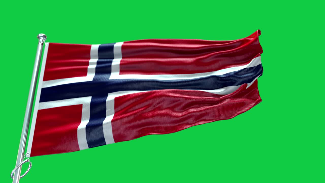4k Highly Detailed Flag Of Norway - Norway Flag High Detail - National flag Norway wave Pattern loopable Elements