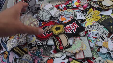 patches in market stall hand business shopping