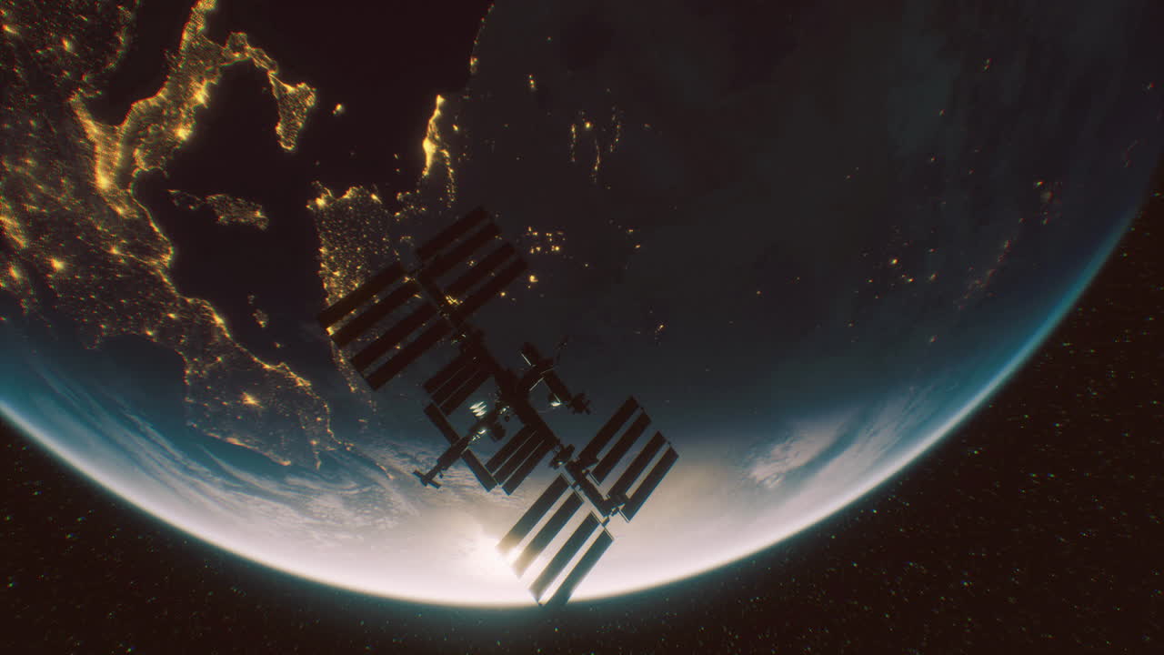 estación espacial internacional en órbita alrededor de la tierra