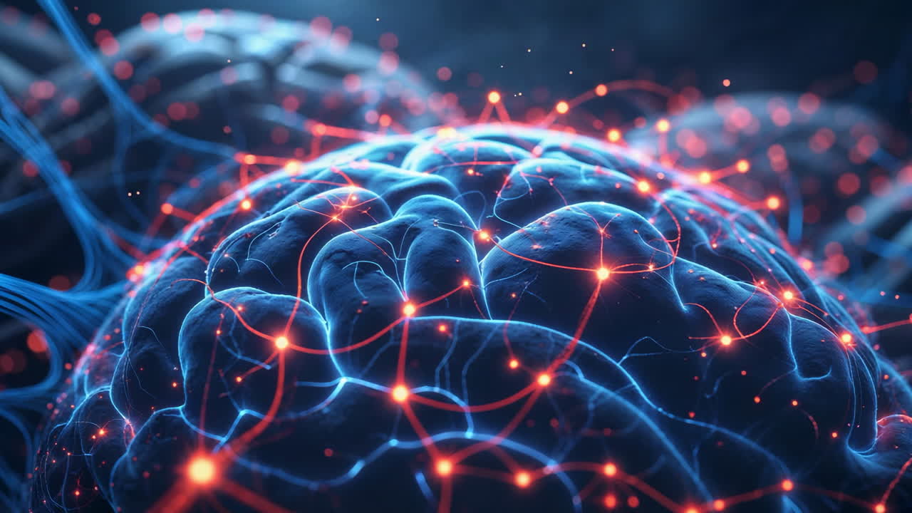 Abstract Representation of a Digital Brain or Neural Network