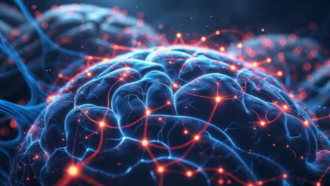 abstract representation of a digital brain or neural network