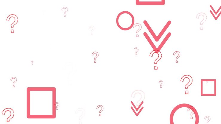 Animazione di forme su punti interrogativi su sfondo bianco