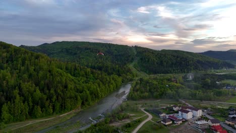 Paragliding-filmed-from-drone-in-Gura-Humorului