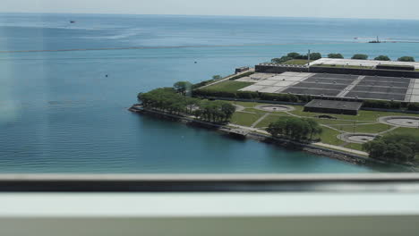 view of a lakefront cityscape