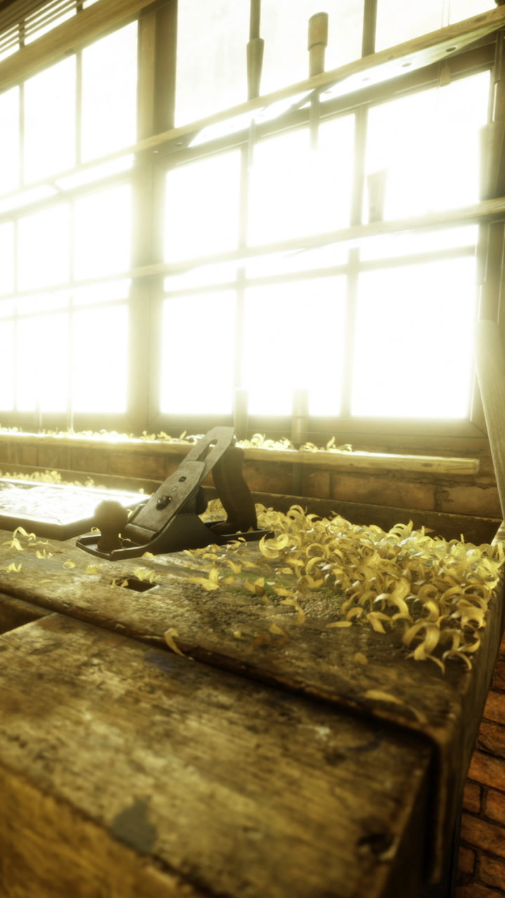 Crafting memories in a sunlit workshop filled with golden shavings