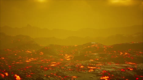 scenic view of a part of a lava flow in the dark