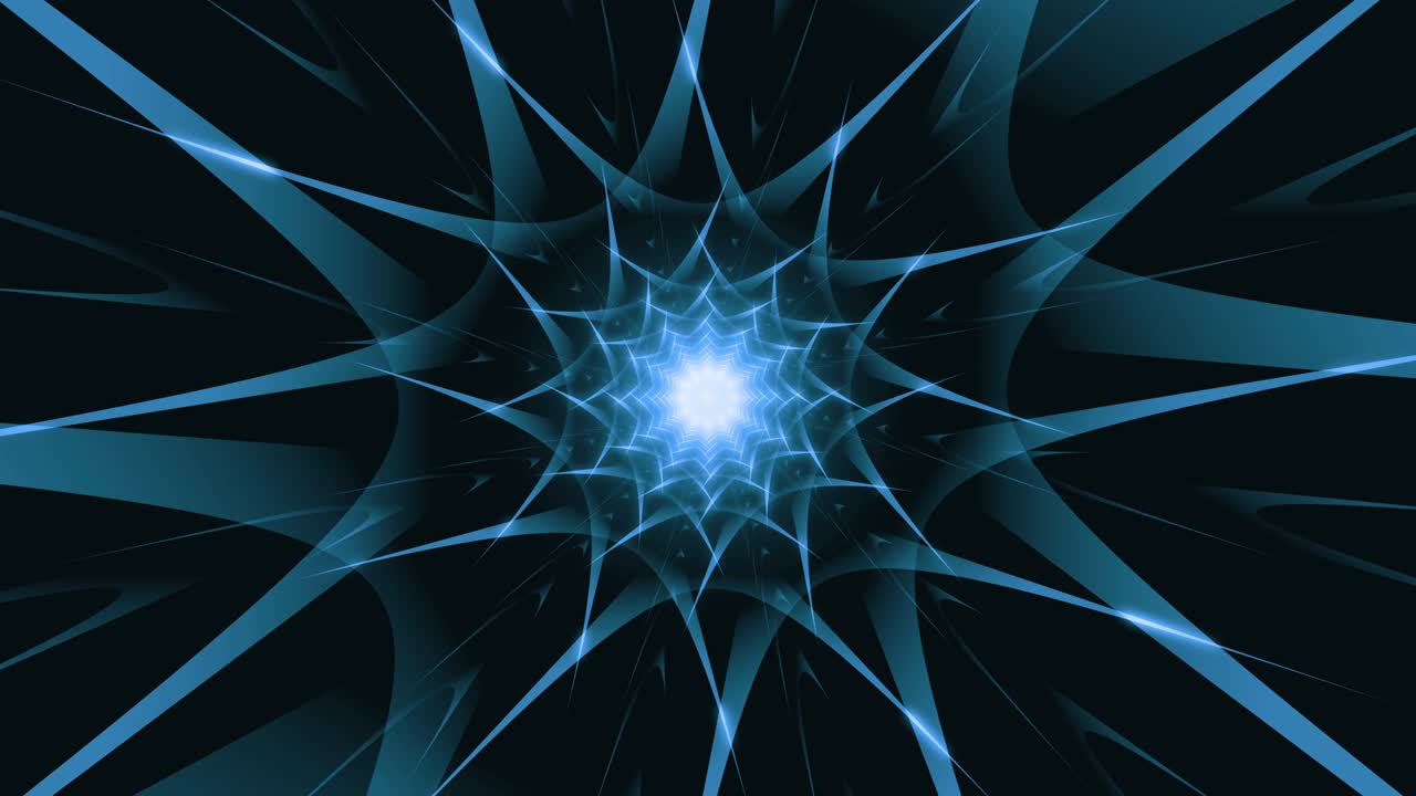 abstracto azul oscuro brillante en forma de estrella patrón en bucle de fondo