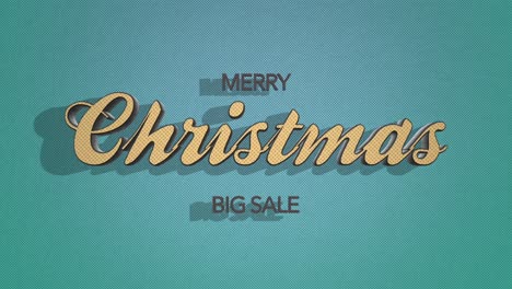 retro merry christmas and big sale text set on a green grunge texture