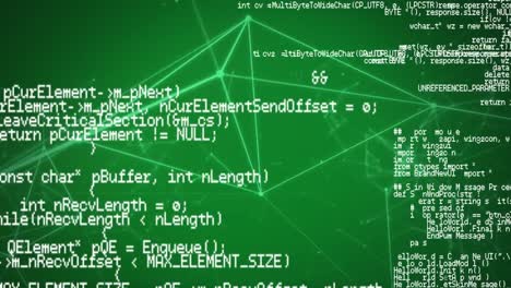 Animación-De-Red-De-Conexiones-Y-Procesamiento-De-Datos-Sobre-Fondo-Verde