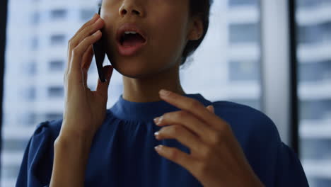 businesswoman talking on smartphone