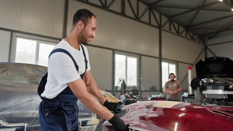 car body repair in a garage