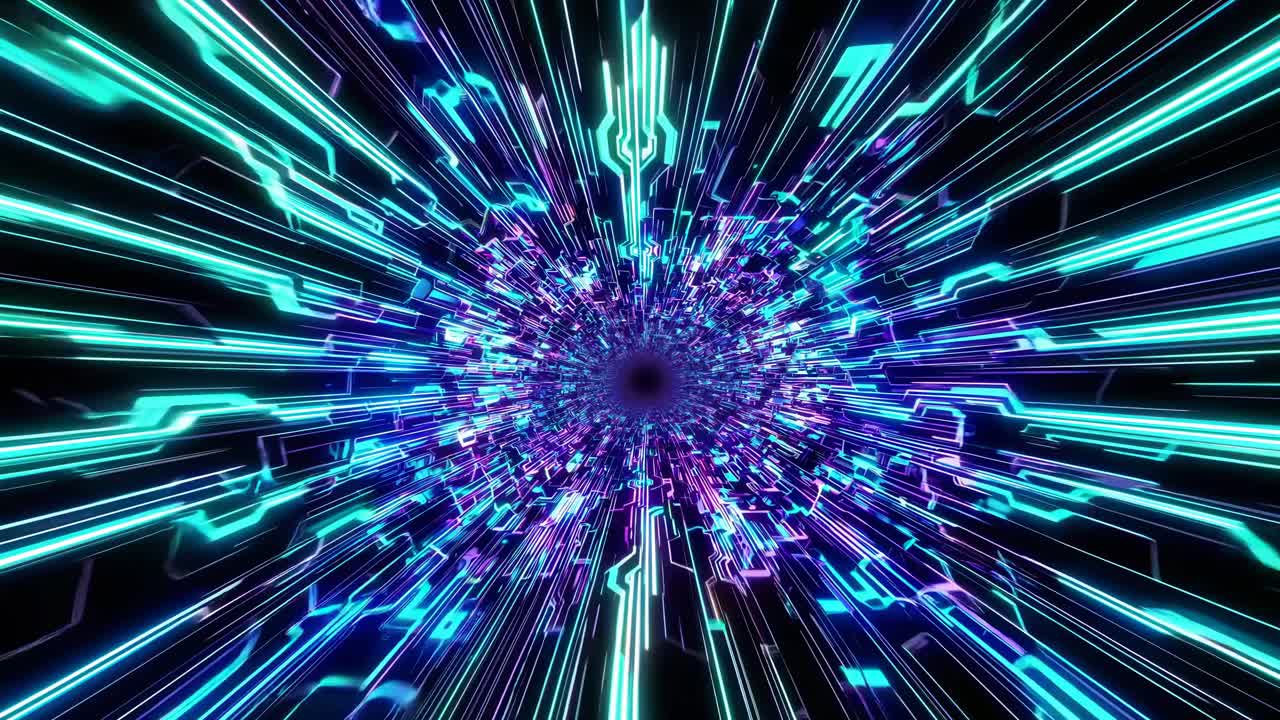 el túnel del ciberpunk de neón