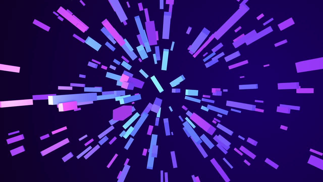 Abstract 3D colorful geometric cube star explosion animation