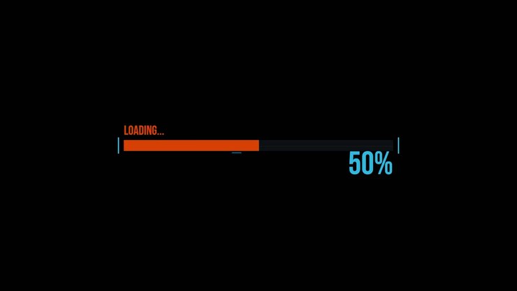 Digital Loading Progress Bar Increasing Percentage