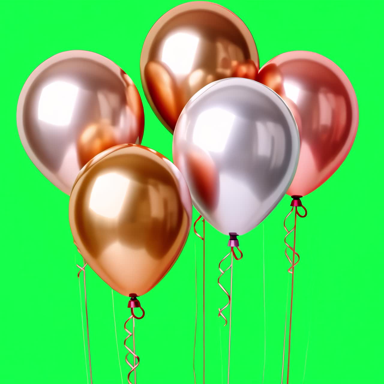 Palloncini da festa lucidi color oro rosa, oro e argento