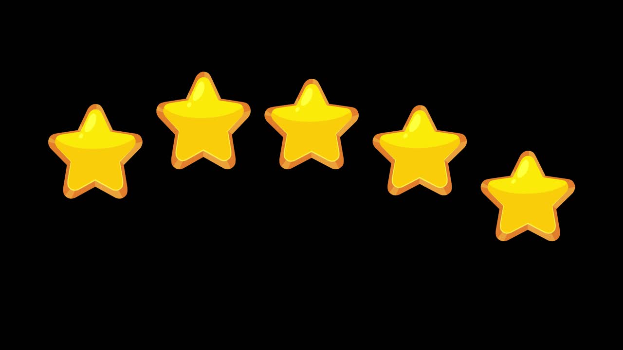 Animated sequence of yellow stars moving in patterns against a black backdrop, creating a rhythmic and engaging visual effect