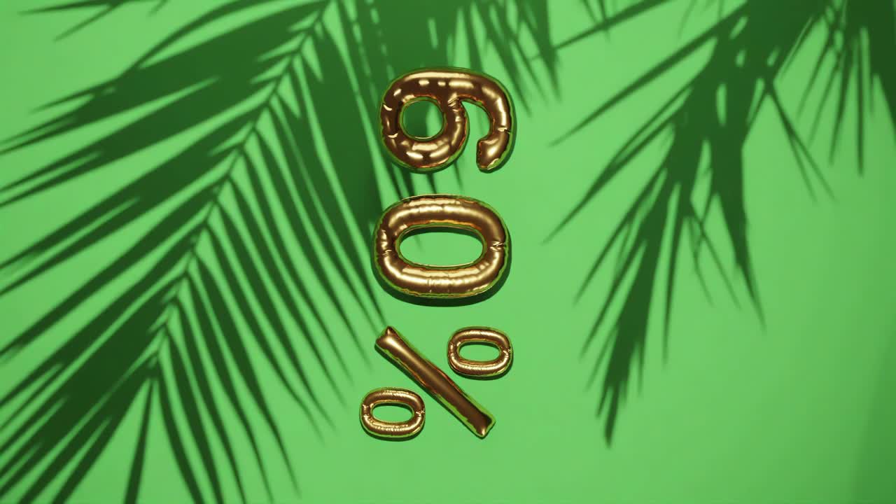 venta vertical de 60% de descuento en fondo verde con árbol de palma brisa suave, vacaciones concepto de venta de verano ofertas de precios especiales tienda en línea