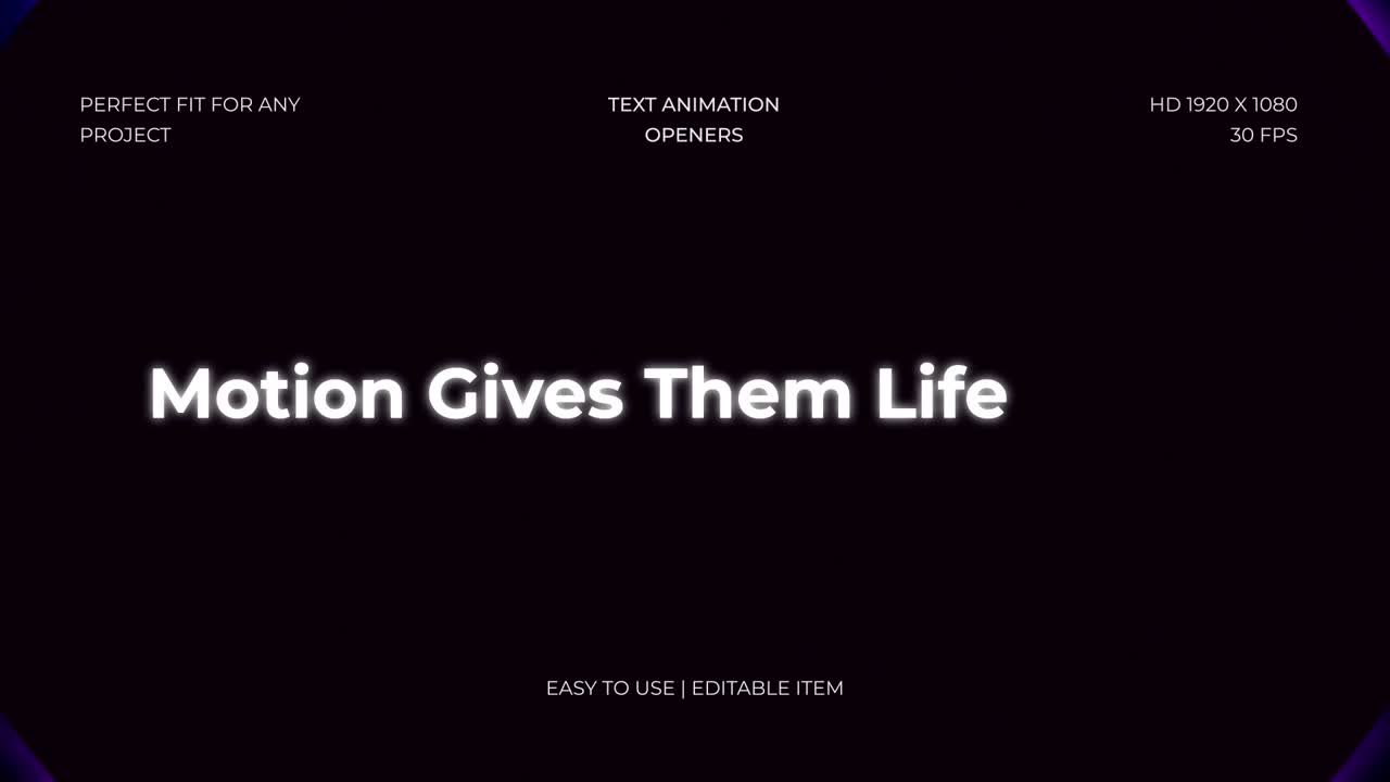 Dynamic Neon Text Animation Opener on Black Background