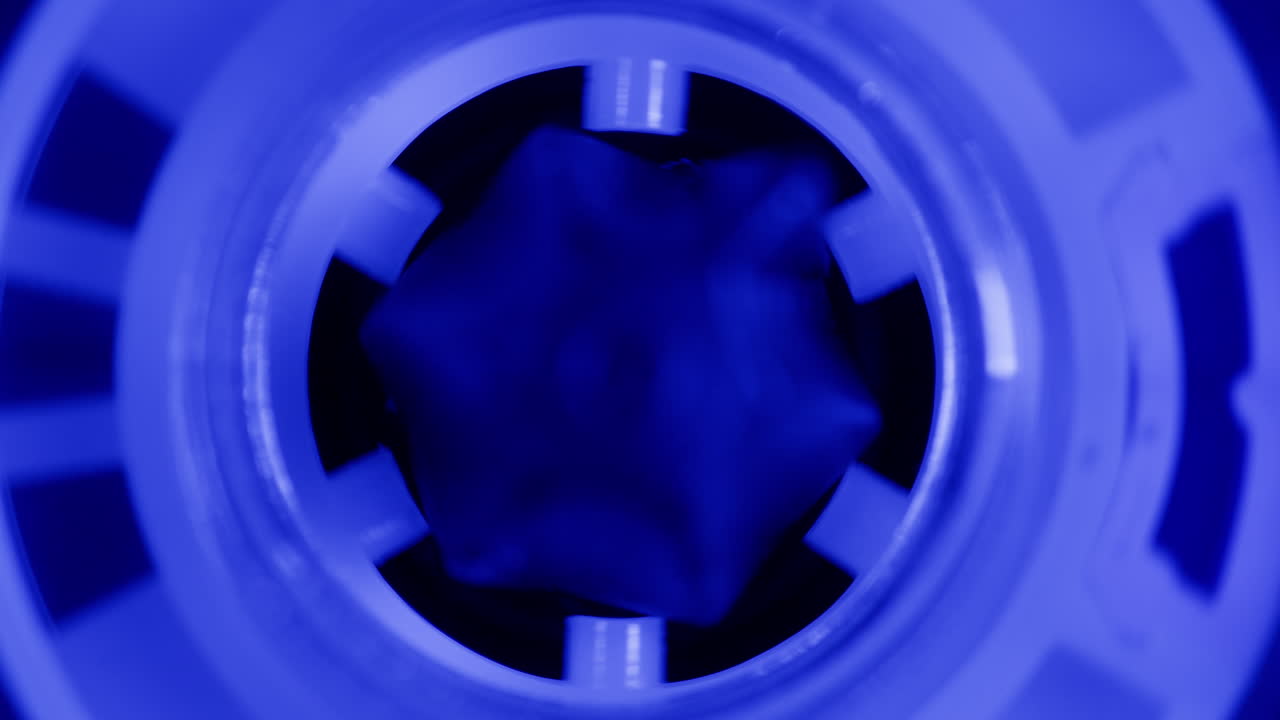 Close-up of a Blue Circular Mechanical Part