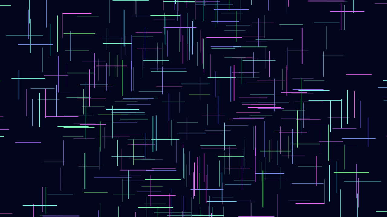 líneas coloridas que se cruzan en un fondo oscuro