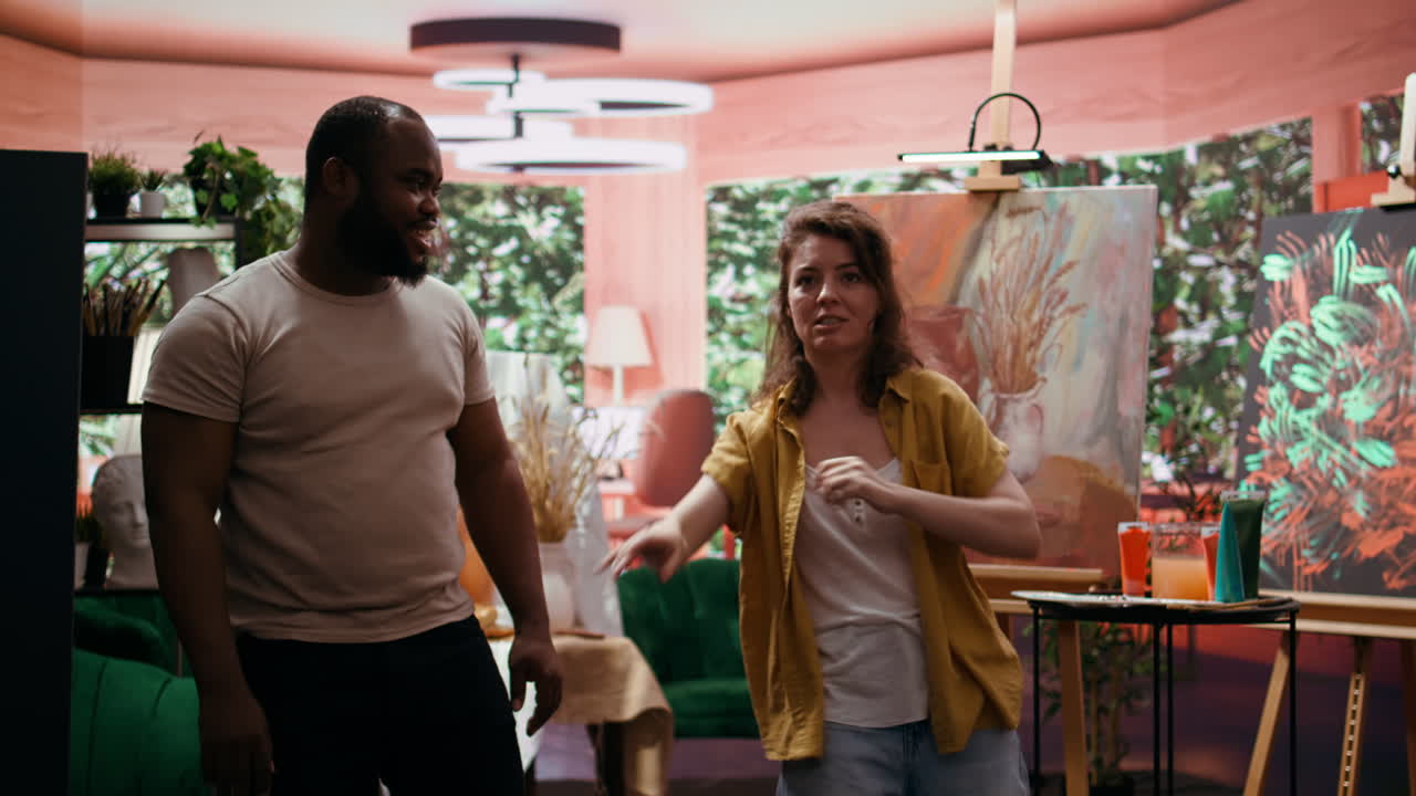 Artists in their studio