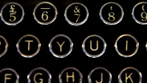 buttons on vintage typewriter 4k