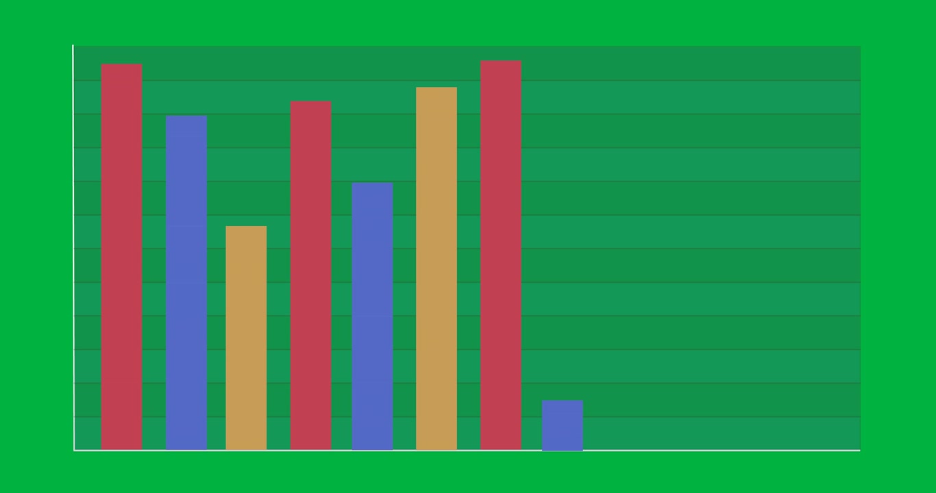 Animation of statistics processing on screen with squares