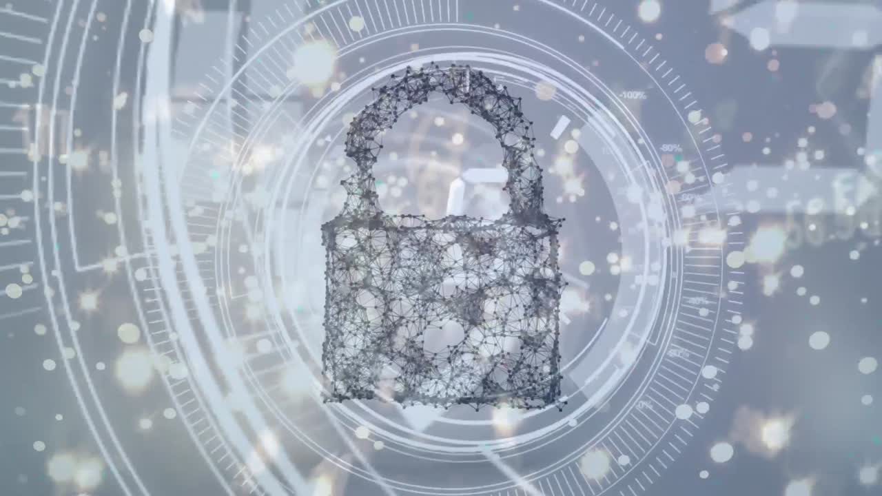 회색 배경에 있는 카운팅과 디지털  ⁇ 락의 애니메이션과 불빛