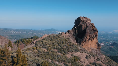 aerial-shot-in-orbit-over-the-famous-Roque-Saucillo-and-where-a-group-of-tourists-is