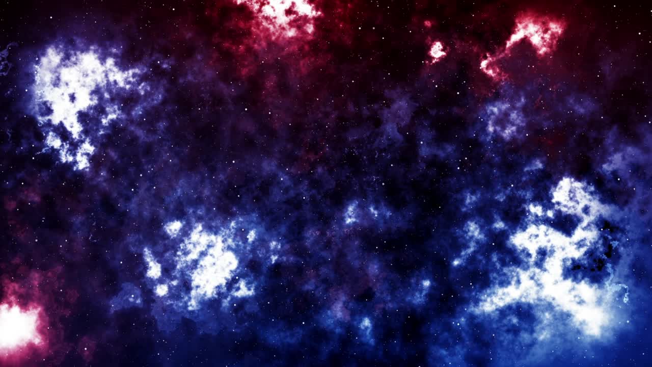 Traveling through star fields in space.