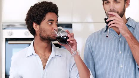 pareja homosexual cocinando juntos