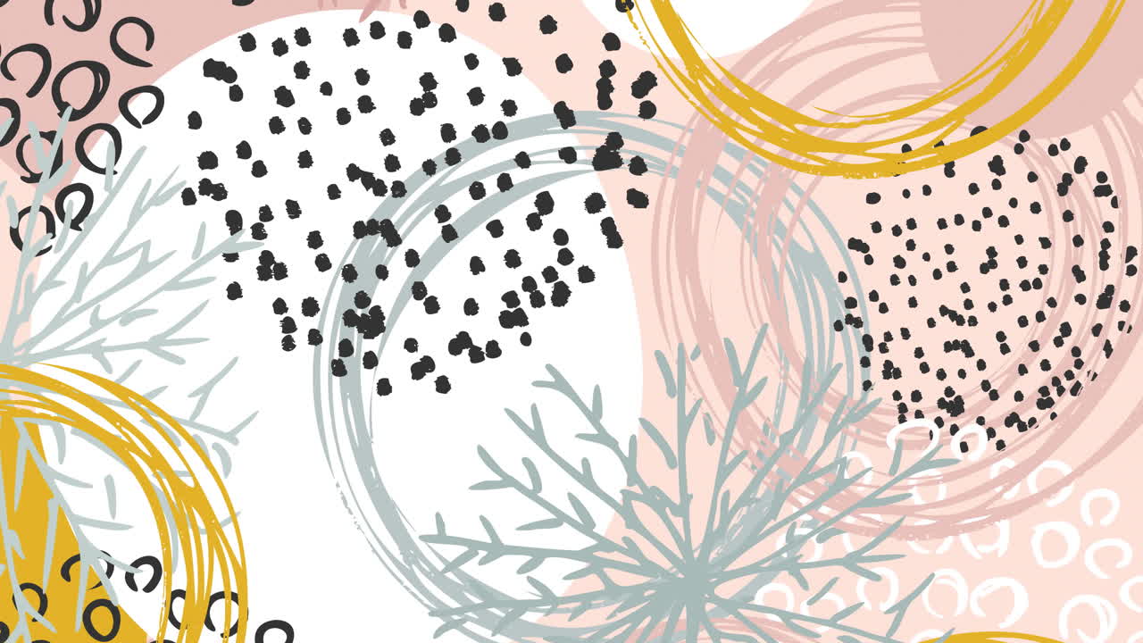 animación del fondo con formas redondas y flores