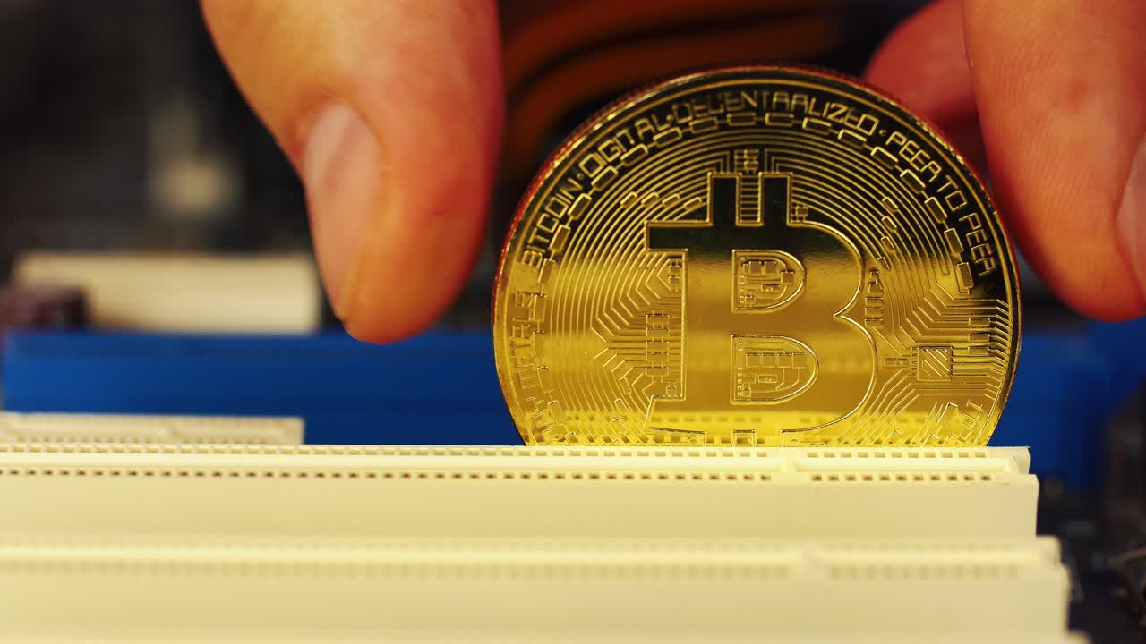 bitcoin en una placa base