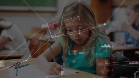 animación de la red de conexiones a través de la escritura de las escolares
