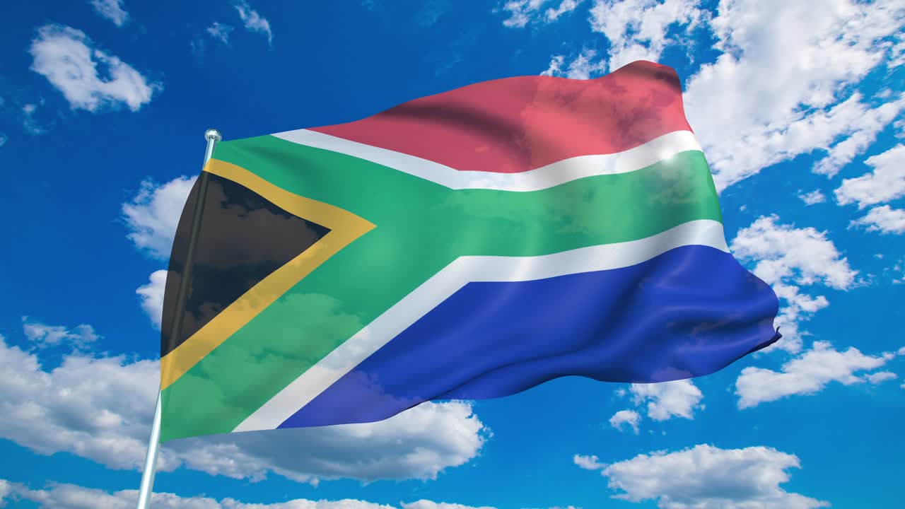 남아프리카 공화국의 발은 구름이 가득한 하늘을 배경으로 천 구조로 (loopable)