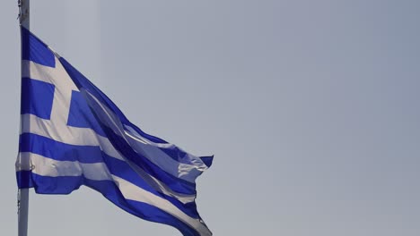 greek flag waving in slow motion