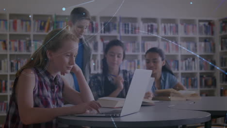 animation of network of connections over diverse schoolchildren