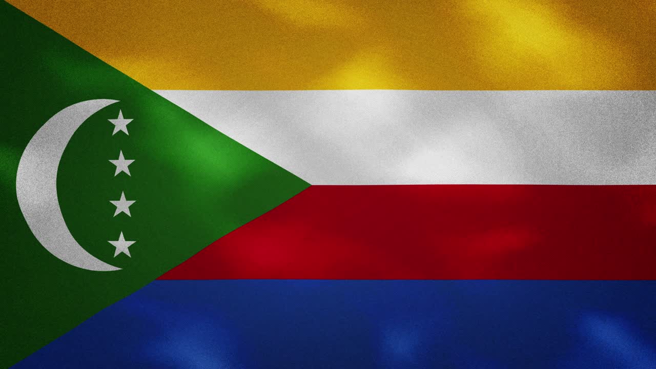 las comoras denso tejido de la bandera ondula, bucle de fondo