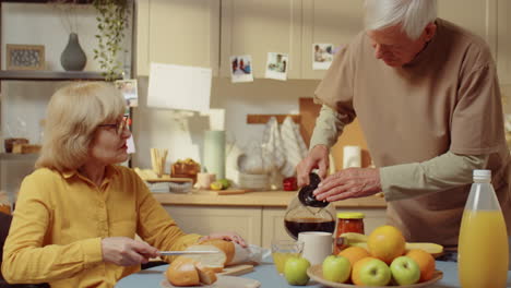 modern senior couple at home