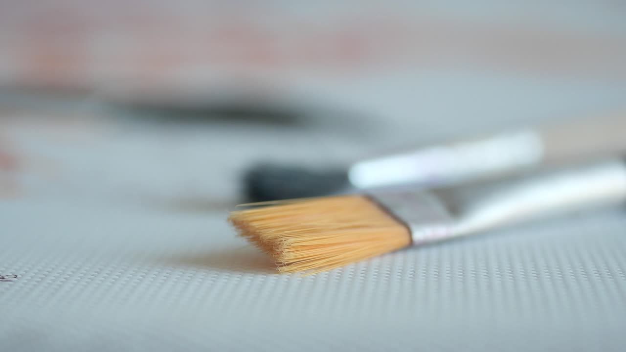 Closeup of a paintbrush