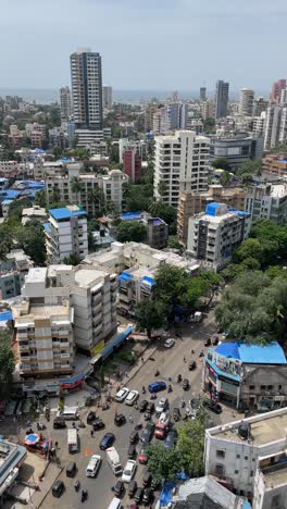 aerial view of a busy city intersection in mumbai, india
