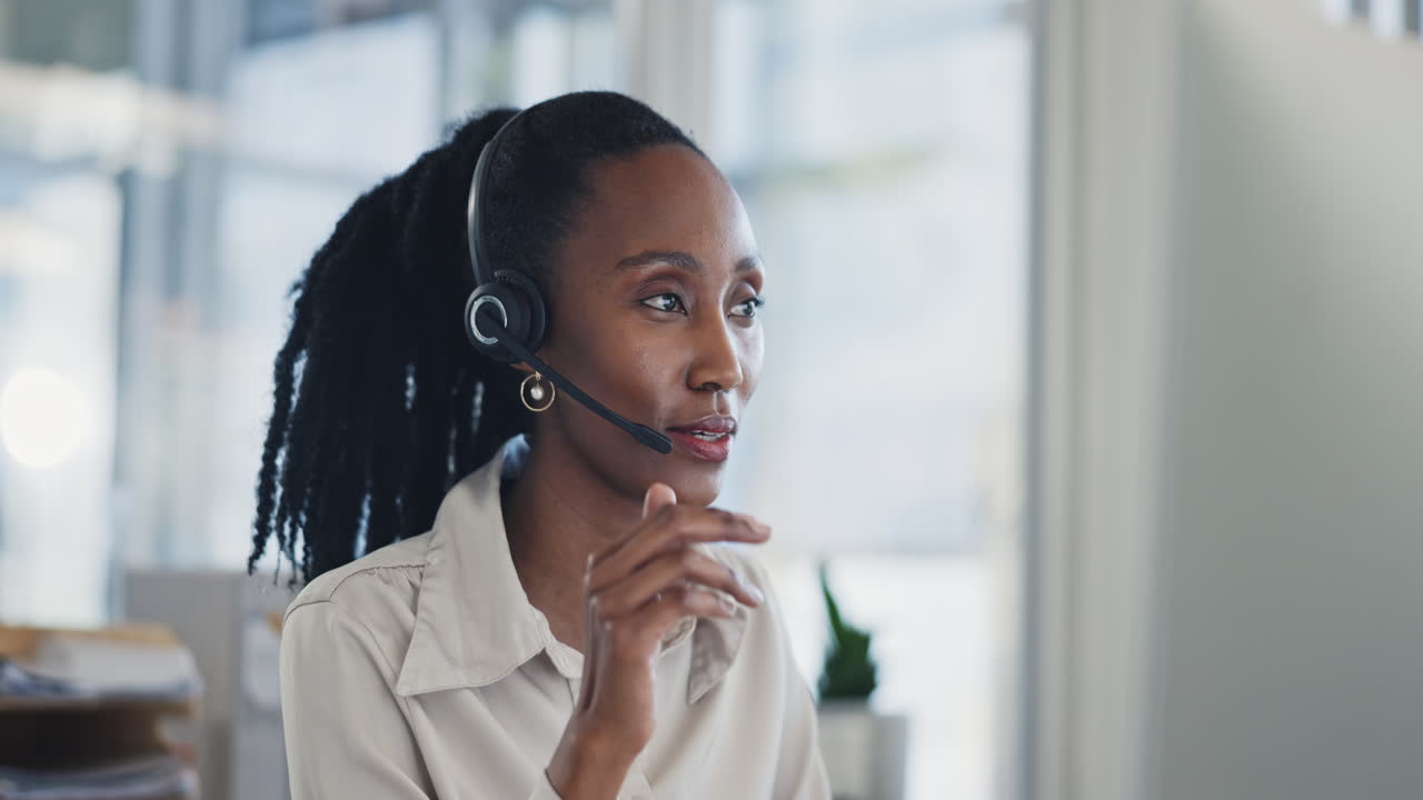 Black woman, call center and consulting