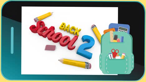 Animation-of-back-to-school-text-on-black-background