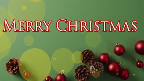 Animation-of-christmas-greetings-text-over-christmas-decorations