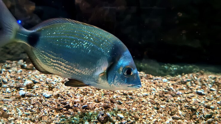 Nahaufnahme eines einzelnen Fisches im Aquarium
