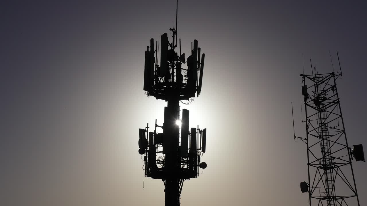 Silhouette of Communication Towers