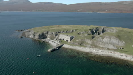 An-aerial-view-of-Ard-Neakie-abandoned-lime-kilns-on-a-sunny-summer's-day